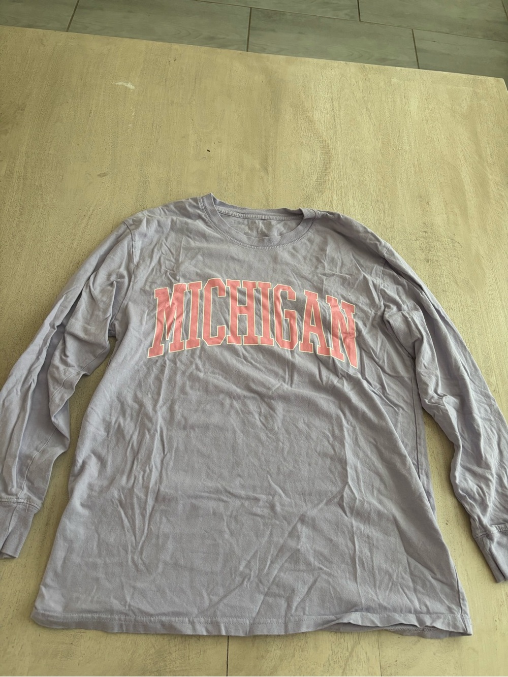 Light Lavender Long-Sleeve Michigan Graphic Tee